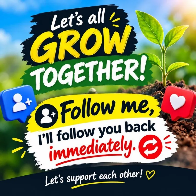 Follow me like the post and immediately say something or comment my post