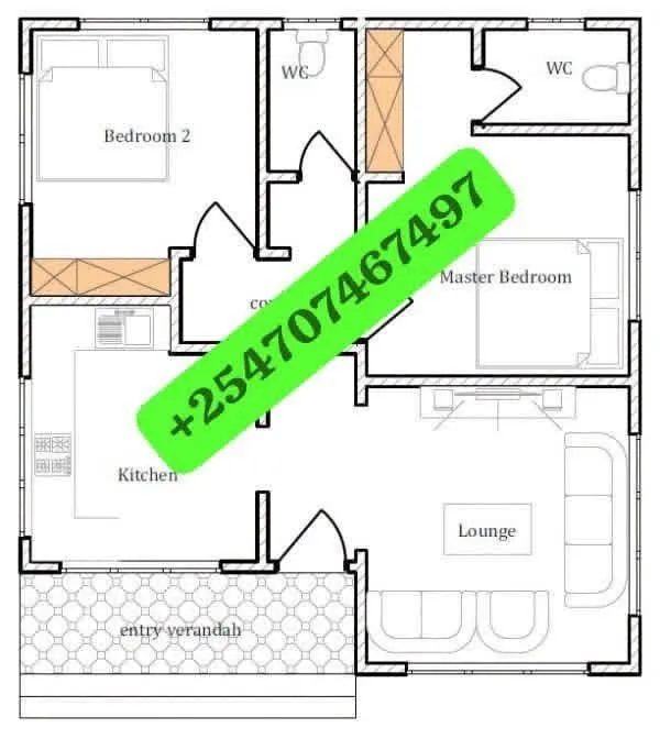 Skillion roof 🏡
Two Bedroom Bungalow
Follow Beautiful Homes Design
