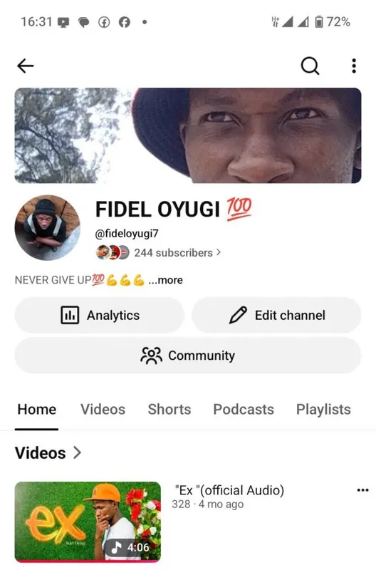 My YouTube channel